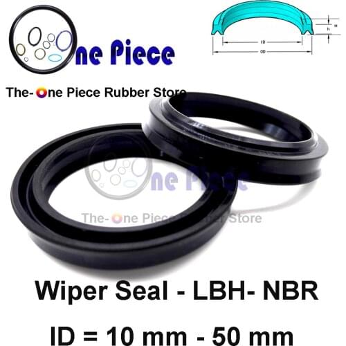 20PCS LBH Wiper seal ID=10-50mm Dust ring double lip seal hydraulic cylinder parts industry Nitrile scraper ring rubber NBR