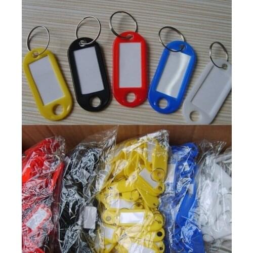 High Quality 5PCS Colour Plastic Key Card Badge Key Holder Keychain Organizer Luggage ID Label Key Rings Name Cards