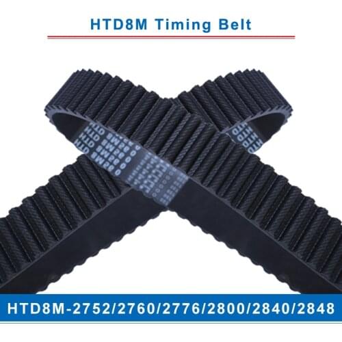 Timing belt HTD8M-2752/2760/2776/2800/2840/2848 teeth pitch 8mm circular teeth belt width 20/25/30/40mm for 8M timing pulley