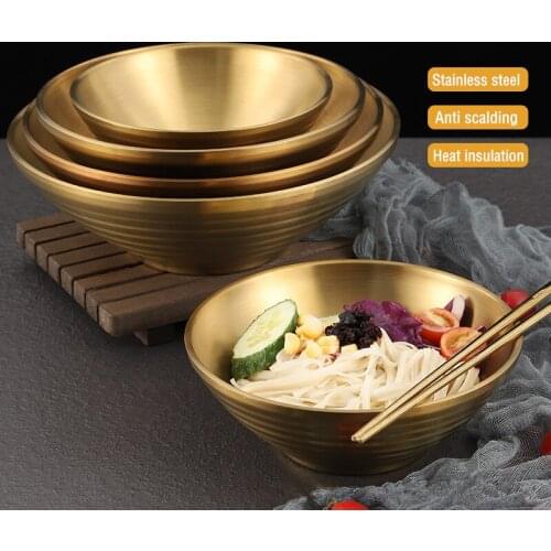 1Pc 304 Stainless Steel Rice Salad Bowl Noodle Soup Container Insulated Instant Food Serving Dish Home Restaurant Supplies