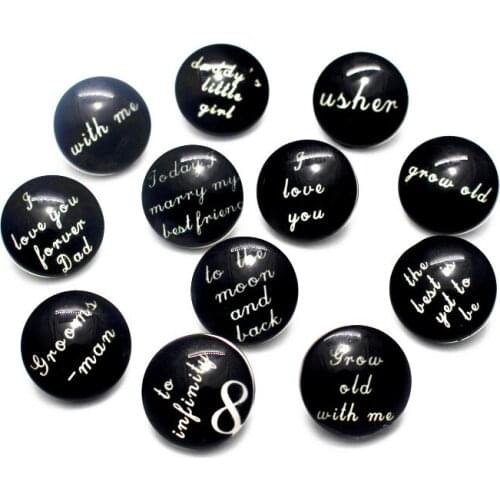 Newest 10pcs/lot L love you Snap Buttons Charms 18mm Animal Print Glass Buttons Fit DIY Snap Bracelets&Bangle Jewelry