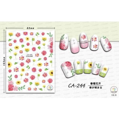10PCS CA244-252 Spring flowers bloom nail art sticker