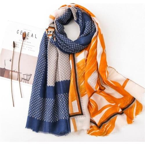 2020 Luxury Brand New Style Cotton Scarf Womens Versatile Silk Scarves-Style Headscarf Printed Shawl infinity blanket