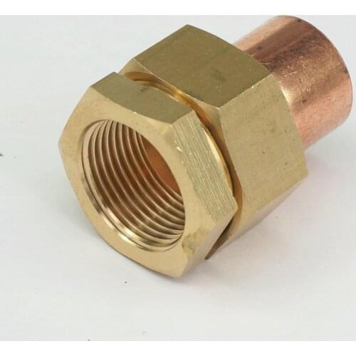 3/4" BSP Brass Female-22mm I.D Copper Socket End Feed Union Pipe Adapter Air Conditioner Refrigerator Chiller Plant