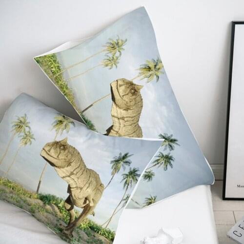 3D Pillow Case,Custom Pillowcase 50x70 50x75 50x80 70x70 Decorative Pillow Cover,Ceratosaurus Dinosaurs in Jurassic Park Bedding