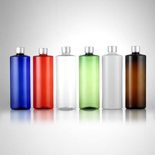 500ml brown/green/clear PET bottle empty plastic bottles packaging with screw cap Aluminum bottle cover have liquid stopper