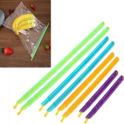 8pcs Plastic Seal Stick Storage Chips Bag Fresh Food Snack Grip Kitchen Sealing Clips Coffee Bag Clips Sealer Clamp Kitchen Tool