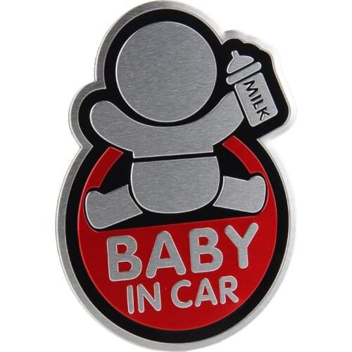 10*7.5CM Car Styling Aluminum Alloy Emblem Badge for BABY in CAR Logo Sticker for Mitsubishi Ford Jaguar Ferrari Hyundai Toyota
