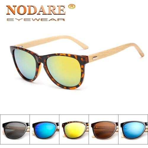 Bamboo Sunglasses Men Women Travel Goggles Sun Glasses Vintage Wooden Leg Eyeglasses Fashion Brand Design Sunglasses Male Female