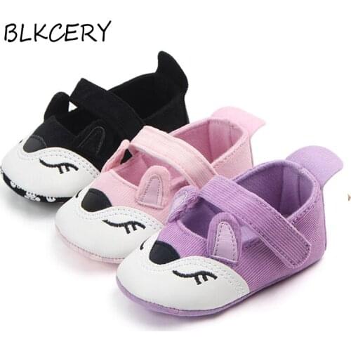 Brand Baby Girl Shoes Newborn First Walkers Infant Crib Shoes Soft Sole Mary Jane Flats Toddler Cartoon Animals Footwear Loafers