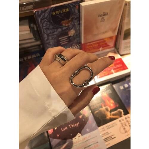 Women Jewelry Titanium Geo Solid Statement Ring Punk Designer Club Cocktail Party Gown Amazing Gift Trendy Top Japan