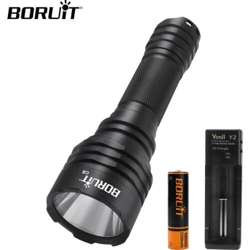 BORUiT C8 Wainlight NM1 LED Flashlight 1000M Lighting Distance Torch Spotlight by 18650 Battery for Camping Hunting
