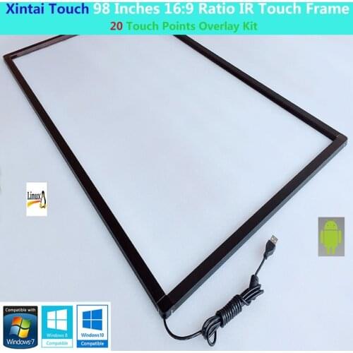 Xintai Touch 98 Inches 16:9 Ratio 20 Touch Points Multi-Touch IR Touch Frame,Infrared Touch Panle,Plug&Play