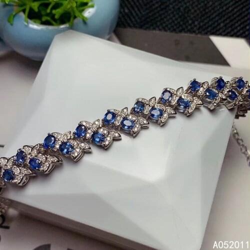 KJJEAXCMY fine jewelry natural sapphire 925 sterling silver popular new women hand bracelet support test hot selling