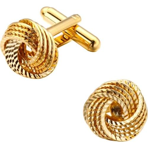 Laser metal high quality copper gold spiral twist Cufflinks shirt cuff Cufflinks mens jewelry wholesale and retail