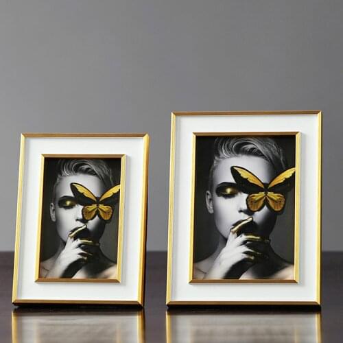 European-style Metal Photo Frame Display Stand Gold Frame 6 Inch 7 Inch Art Picture Frame Home Decorations Desktop Decoration