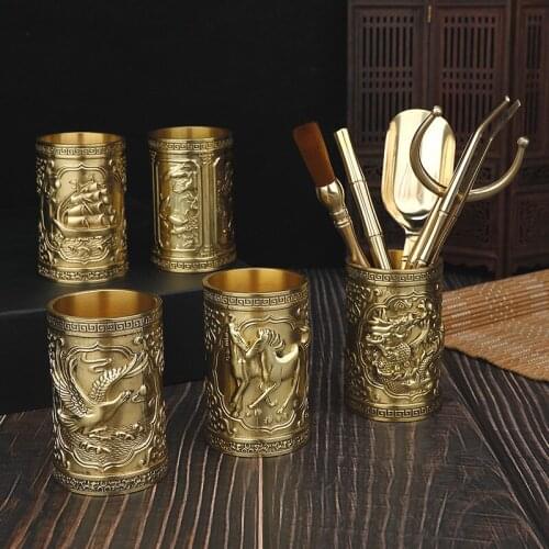 Brass Six Gentlemen kungfu tea set accessories Japanese tea ceremony 6 gentlemen tea making tools tea washing tea clip spoon