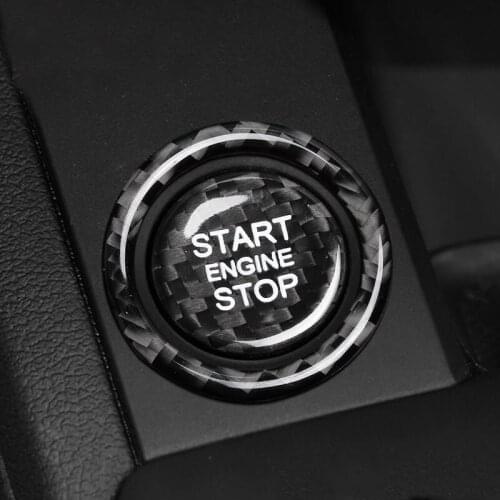 For Audi Car Carbon Fiber Button Sticker for A3 A4 A5 A6 C5 C6 Q5 Q7 S3 S6 S7 Car Engine Ignition Start Stop Button Cover