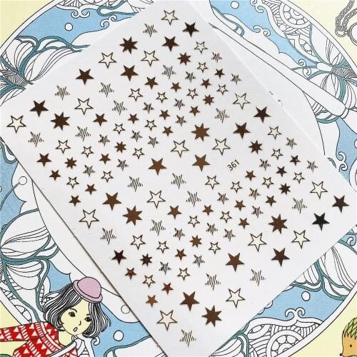 317 361 434 438 Star moon constellation love heart shape 3D Back glue Nail Art Stickers Decals Sliders Nail ornament decoration