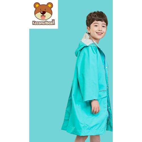 4-18 Years Old Kids Hooded Jacket Children Girl Boy Raincoat Middle School Student Poncho Very Thick Polyester Rainwear