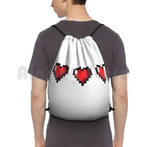 Half A Heart Backpack Drawstring Bags Gym Bag Waterproof Games Game Gaming Video Video Games Video Gaming Heart Hearts