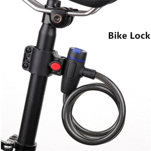 Theft Spiral Stainless Steel Cable Bike Lock for Cycling Anti-Theft Chain Wire Bicycle Security Lock With 2 Key Bike Accessories