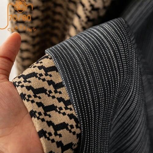 Nordic Light Luxury Dyeing Stitching Thickening Blackout Curtains for Living Room and Bedroom Customized Products