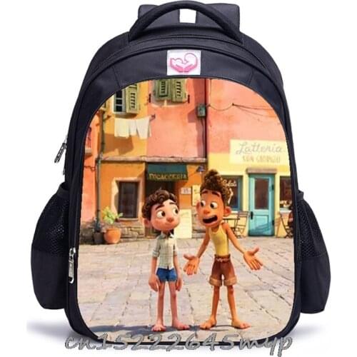 16 inch Backpack New movie Luca Kindergarten Backpack Cartoon Toddler Kids School Bag Waterproof Childrens Mochila