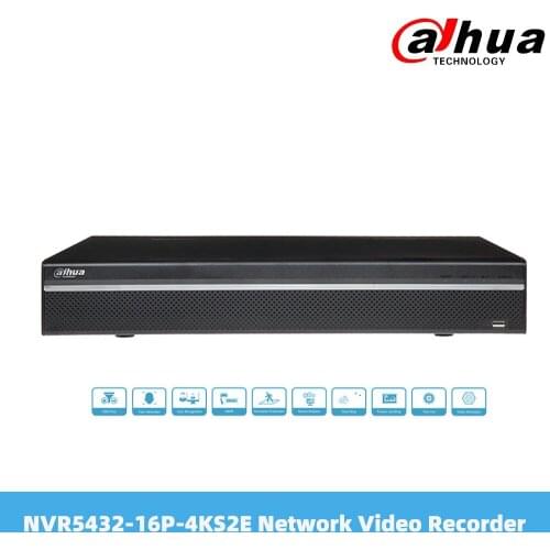 Dahua NVR5432-16P-4KS2E 32 Channel 1.5U 4HDDs 16PoE 4K & H.265 Pro Network Vid With 4SATA Port IP Access IPC UPnP