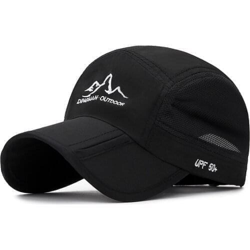 Summer outdoor folding portable quick-drying cap men and women outdoor travel sunscreen UV mesh cap summer baseball cap