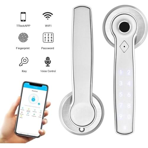 Fingerprint Smart Lock Biometric Automatic Unlock App Keyless Entry Password Door Lock work with Alexa Google Home