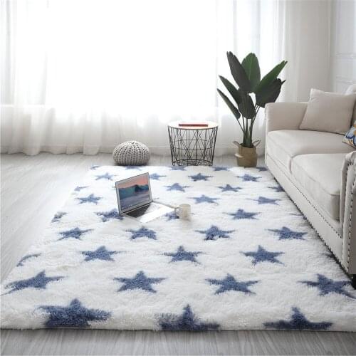 Tie-dye five-pointed star carpet living room coffee table rug room children crawling mat kitchen non-slip carpet Bay window rug