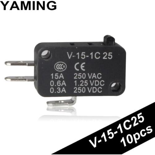 V-15-1C25 Black Small-sized Mini Point Action / Limit / Stroke / Travel Switch Copper (10PCS)