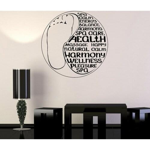 Spa Salon Vinyl Wall Decal Zen Yin Yang Massage Relax Yoga Wall Stickers For Massage Room Nordic Home Decoration Art Murals W610