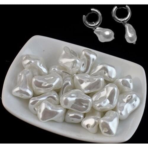 20pcs Imitation Baroque Pearl Beads With Hole For Needlework DIY Jewelry Making Women Baroque Bead Drop Earrings Punk Jewelry