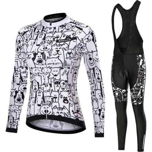 Bicicleta Cycling Jersey Set Women Spring Long Sleeve Roupa Ciclismo Bike Clothes 5D Breathable Gel Pad Bicycle Clothing Pants