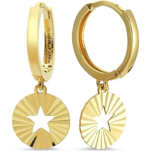 Star Gold Earrings Shakira Design Handy Custom Craftsmanship Gift Gold Earrings Design On Special Occasions Bright Elegant