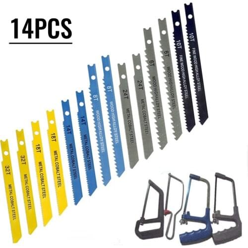 14Pcs/set Jigsaw Blades Assorted U Fitting Jigsaw Blades Set For Wood PVC Plastic Aluminum Sheet Metals Cutting
