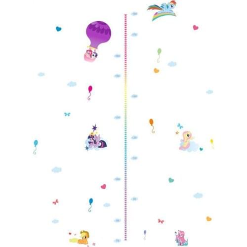 180cm baby height stickers cartoon Pony Unicorn poster My Little Horse anime wall decals girls growth chart wallpaper 60*30cm