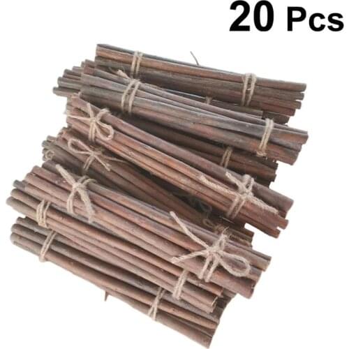 20pcs Wooden Branches Crafts Natural Paulownia Wood Log Sticks With Bark Household Dry Branches Adornment DIY Handmade Material