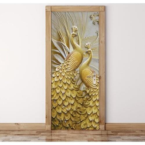 3D Wallpaper Modern Classic Embossed Golden Peacock Photo Murals Wall Paper Living Room Study Elders Bedroom Door Sticker Decor