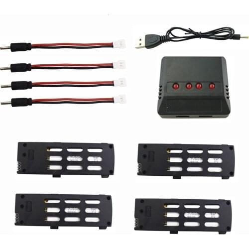 4PCS * 3.7V 800mAh Battery with 4 in 1 Charger for A15 A15H Folding quadcopter accessories