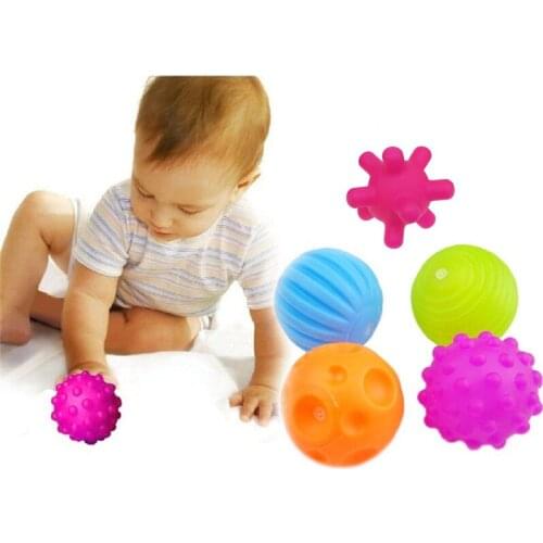 5Pcs/set Infant Baby Kit Newborn Sensory Toy Hand Grasp Massage Soft Ball Training Ball Safety Baby Care For Infant kid