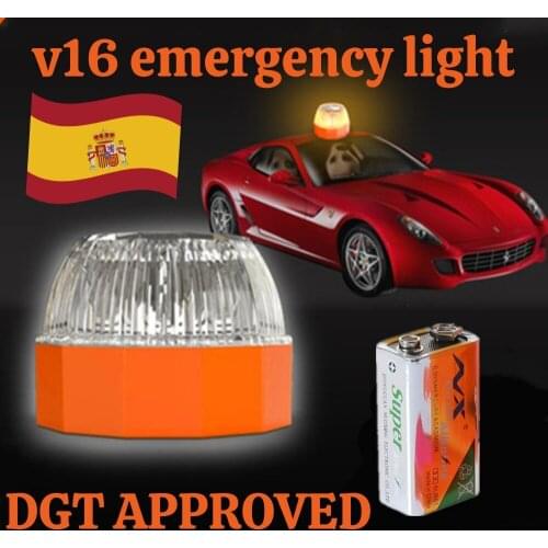 2PCS v16 Emergency Light Approved Car dgt Beacon Light Luminous Signal v16 Approved Car Emergency Lights v16 Homologated DGT