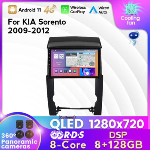 6+128G 2 Din Android 10 Car Multimedia Stereo Player For KIA Sorento 2009 2010 2011 2012 GPS Navigation 4G Radio Camera No DVD