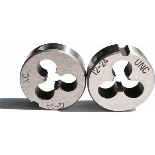Free shipping 2PCS Alloy steel made UNC12-24/UNF12-28 manual threading dies for hand processing iron aluminum copper workpieces
