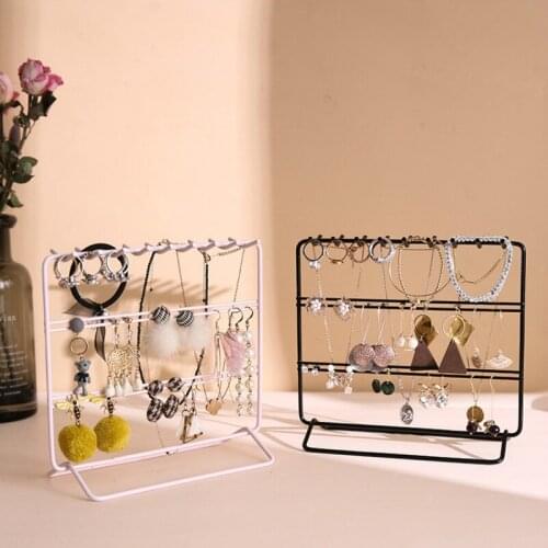 Large capacity earrings necklace ring storage box earring storage rack creative decoration box LB121317