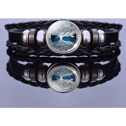 Tree of Life Bracelet Men and Women Punk Weave Bracelet Life Tree Charm Bracelets Fashion Jewelry Christmas Gifts