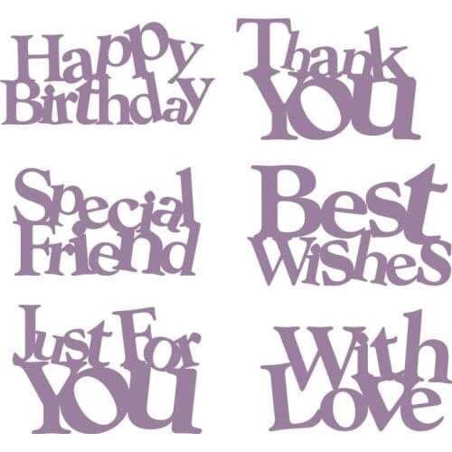 Letter Words Happy Brithday Special Friend Metal Cutting Dies Stencil For Diy Scrapbooking Photo Paper Cards Crafts New 2019 Die