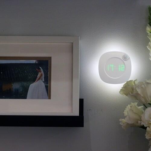Human Body Infrared Sensor Led Night Light Backlight Wall Clock Auto On Off